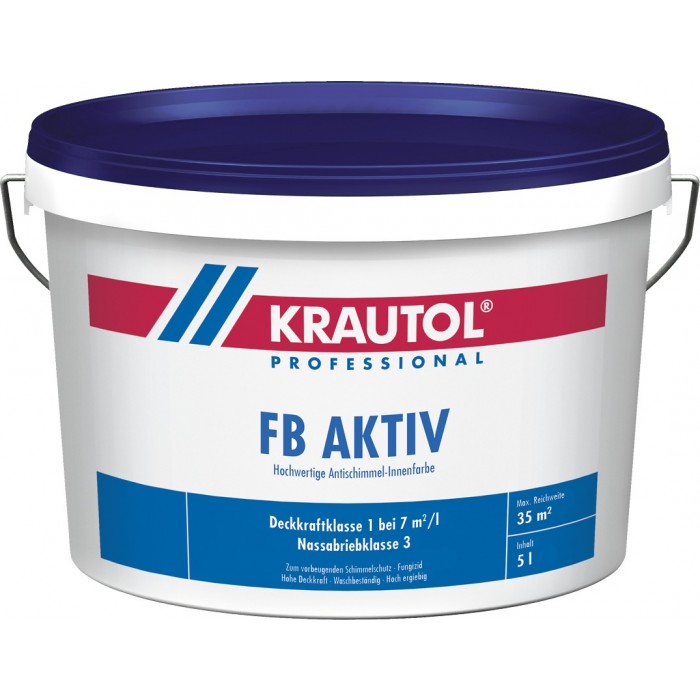 KRAUTOL FB AKTIV weiß - Hochwertige Antischimmel Innenfarbe 5L