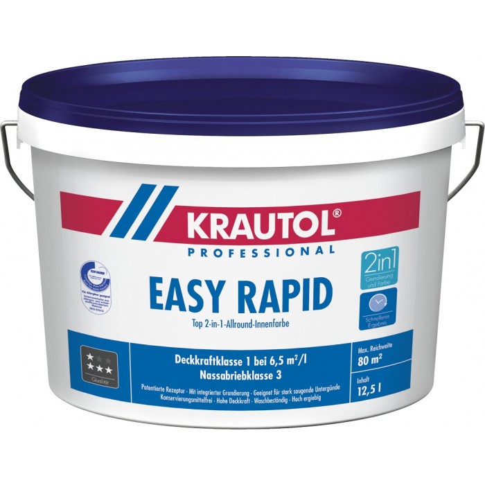 KRAUTOL EASY RAPID weiß - 2-in1-Allround-Innenfarbe mit integrierter Grundierung