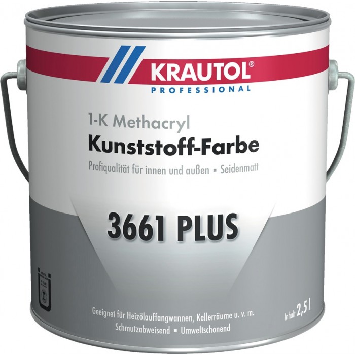 KRAUTOL 3661 PLUS - 1-K Kunststoff-Farbe hellgrau/steingrau