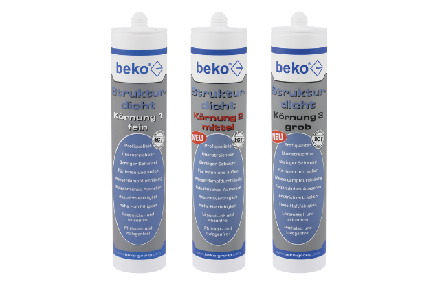 20x Beko Strukturdicht Acryl 310ml weiß-strukturiert, Körnung Putz,- Fassade-, Mauerwerk Rissabdichtung