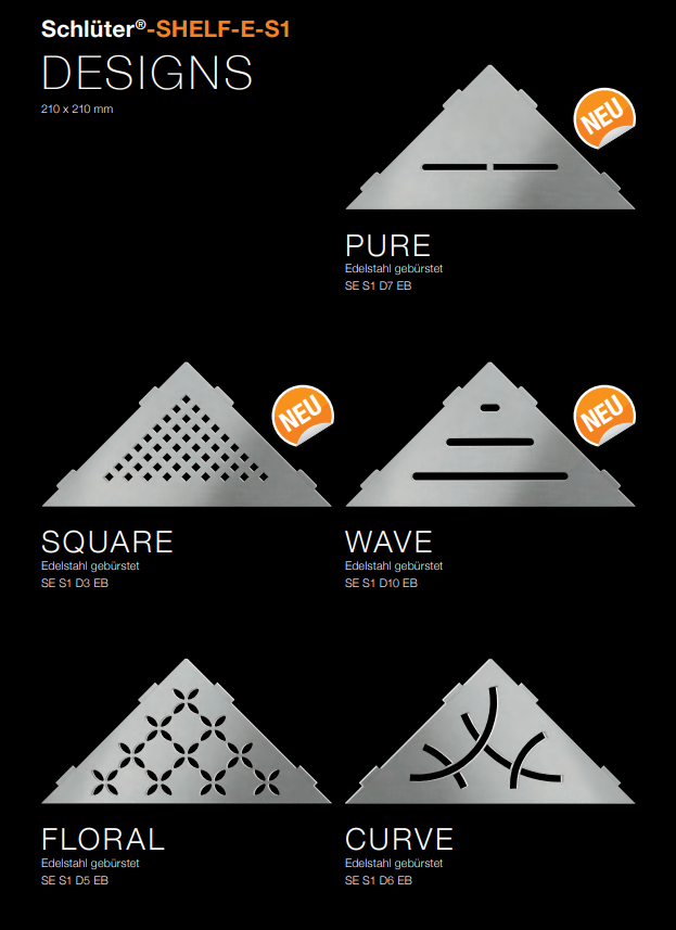 Schlüter SHELF-E-S1 dreieckige Ablage Edelstahl