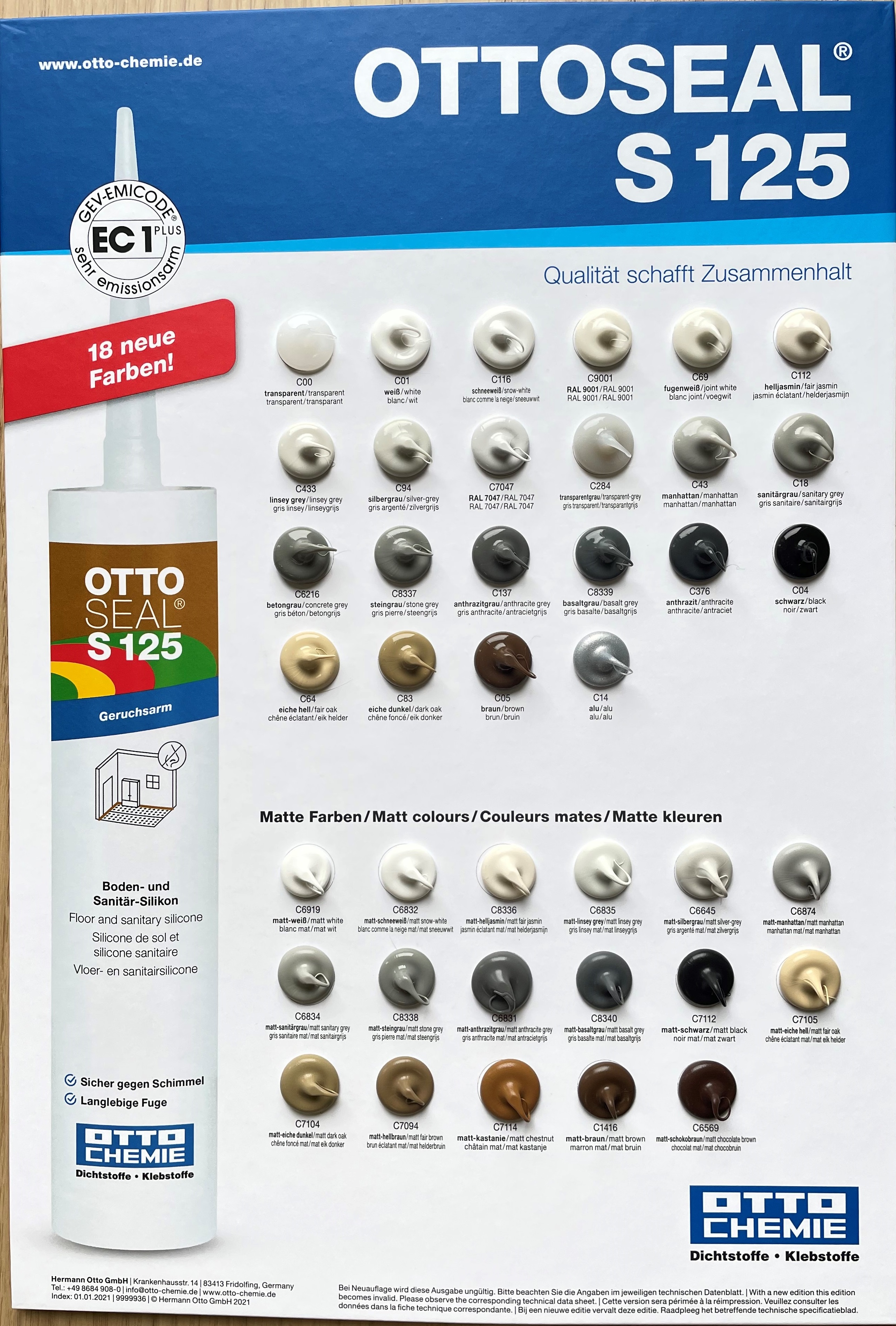 OTTOSEAL S125 Farbkarte