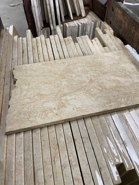 Bodenplatten Bahnenboden Edel gelb Marmor 30x2cm