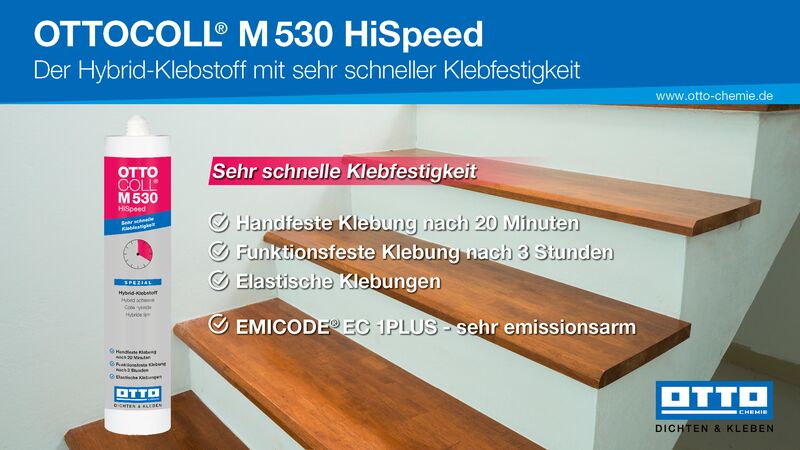 20x OTTOCOLL M530 HiSpeed - Der Hybrid-Klebstoff mit sehr schneller Klebfestigkeit 310ml weiß