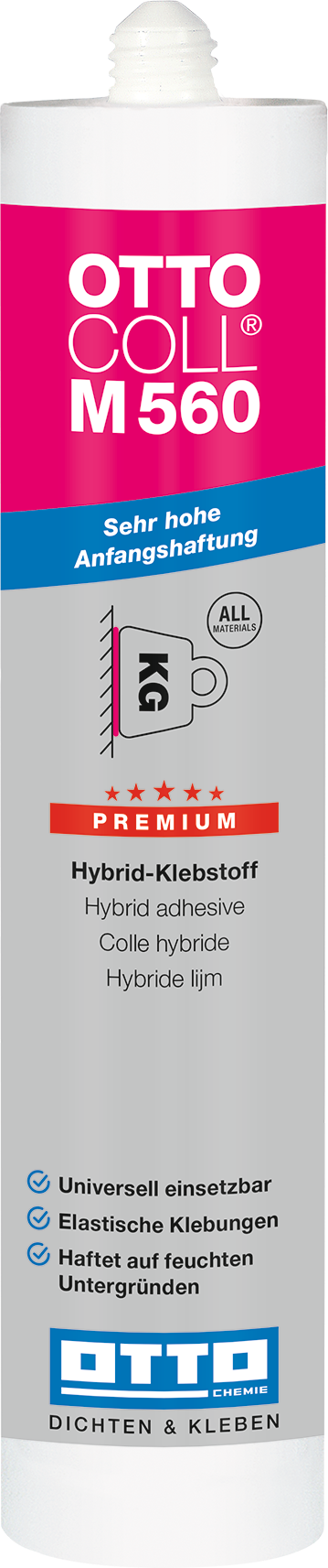 OTTOCOLL M560 - Der universelle Premium-Hybrid-Klebstoff mit sehr hoher Anfangshaftung 310ml