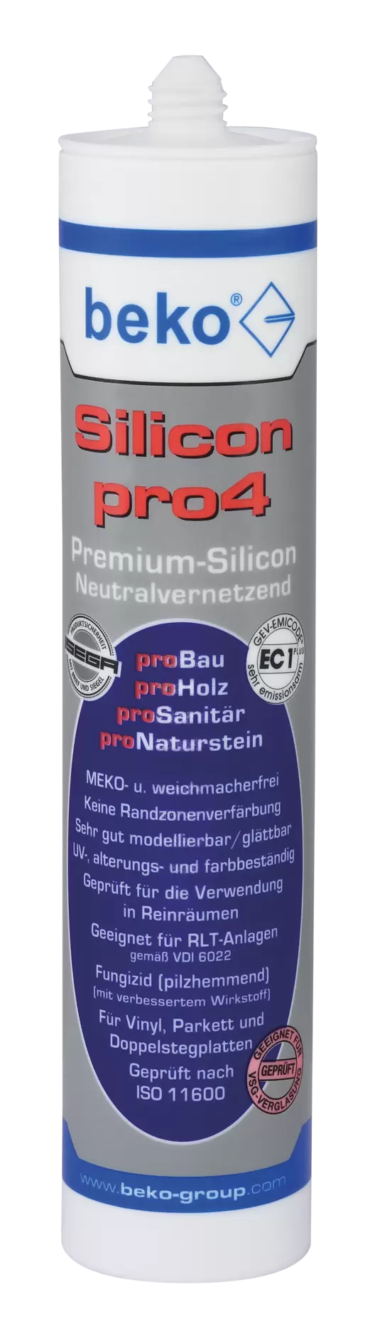 Beko Silicon pro4 Premium Silicon für Bau, Holz, Sanitär und Naturstein 310ml