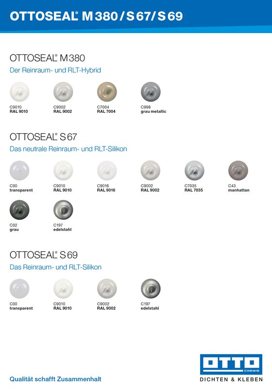 20x OTTOSEAL S67 - Das geruchsarme Reinraum- und RLT-Silikon 310ml